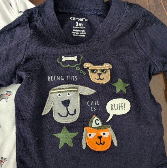 3/$30 2 onesies with dog prints - Picture 2 of 3